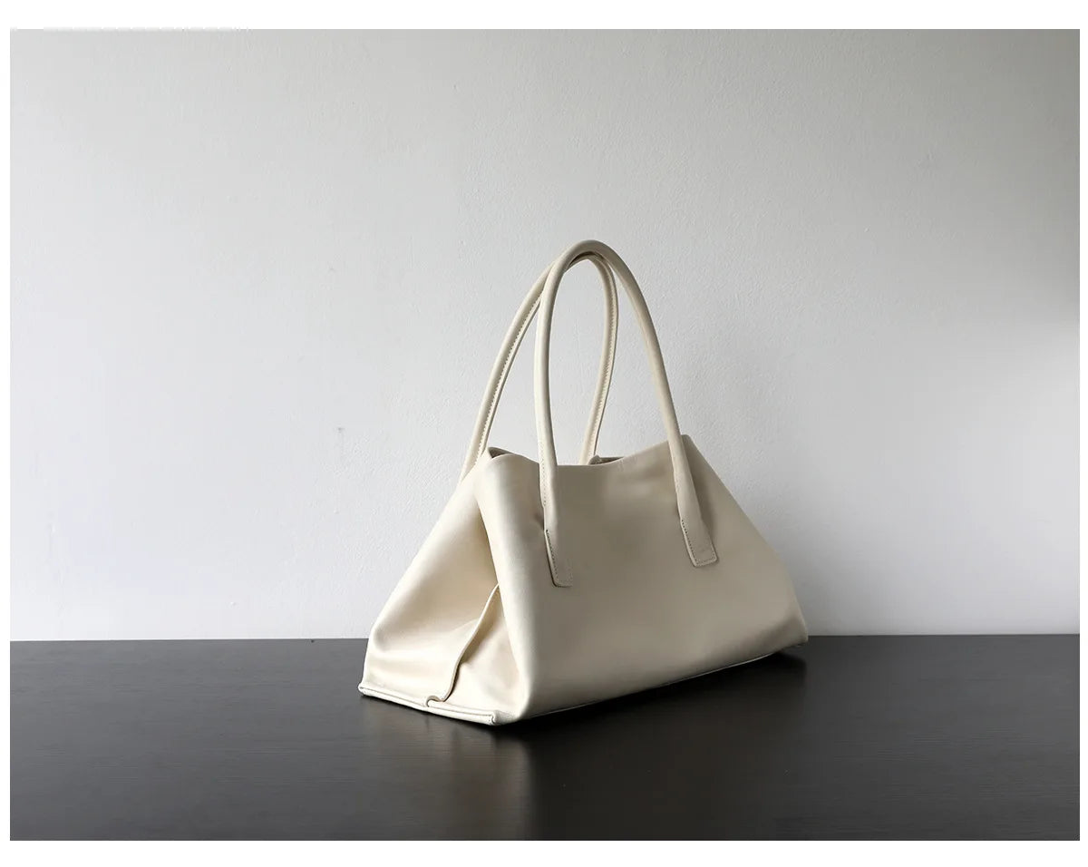 Motingsome Luxury Niche First-layer Cowhide Tote Bag Woman Large Capacity Shoulder Underarm Bag Casual Tote Big Handbag 2025 New