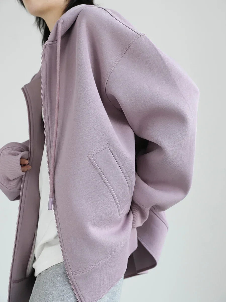 Women’s Relaxed Longline Zip-Up Hoodie
