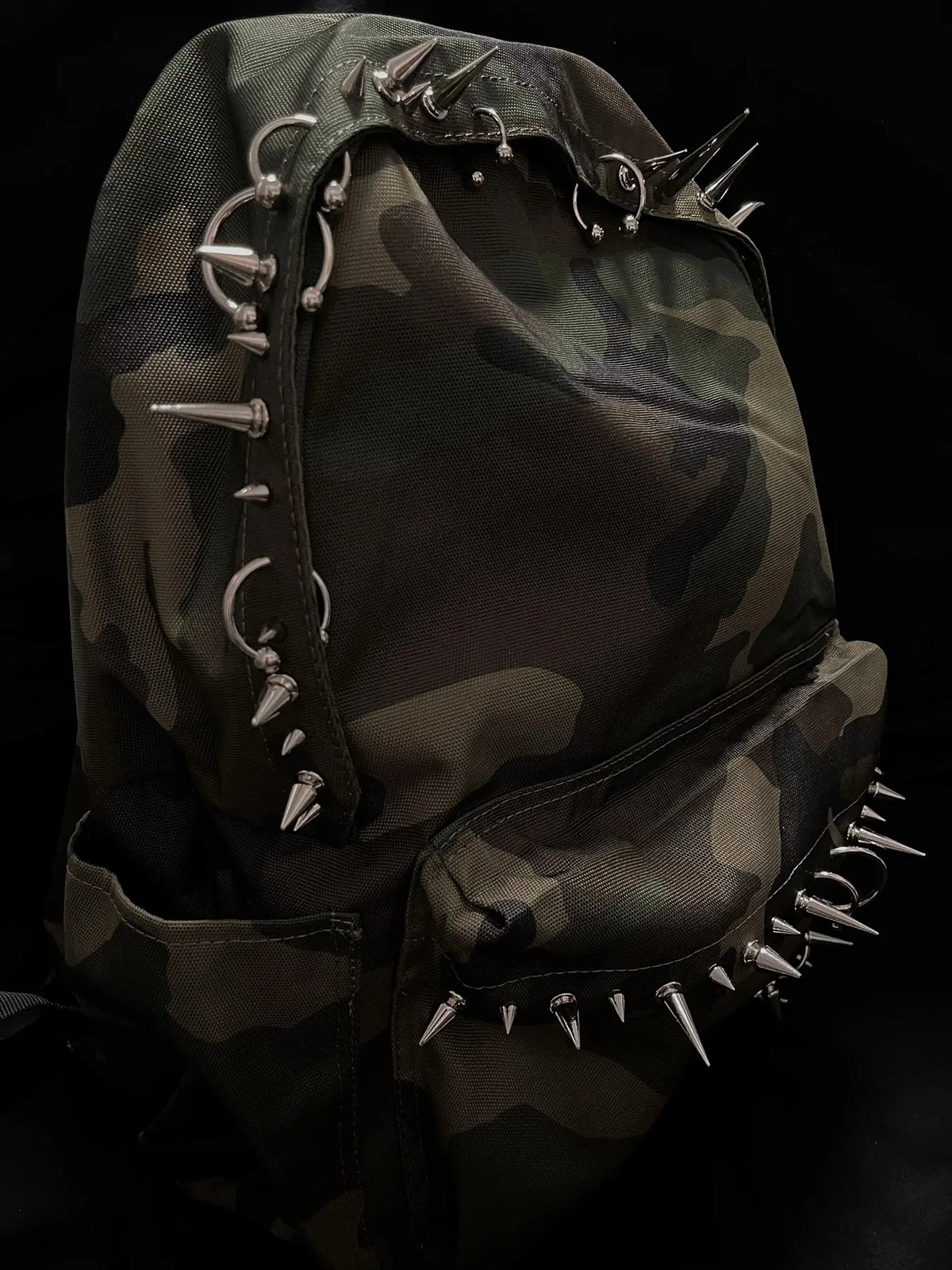 Punk Rivet Leopard Print Backpack Men's Bag Large Capacity Fashion Backpacks for Women