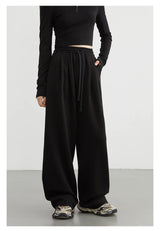 Women's High-Waisted Drawstring Wide-Leg Pants