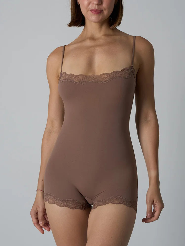 Lace Patchwork Fitness Bodysuit