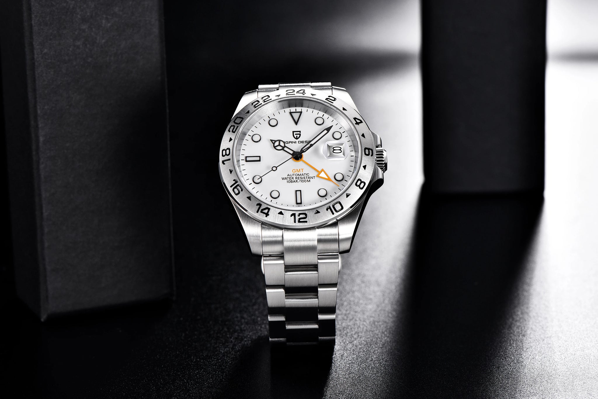 PAGANI DESIGN Vintage 42MM GMT Men's Watch PD1682 Automatic Mechanical Timepiece Sapphire Stainless Steel 100M Waterproof Retro