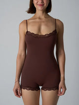 Lace Patchwork Fitness Bodysuit
