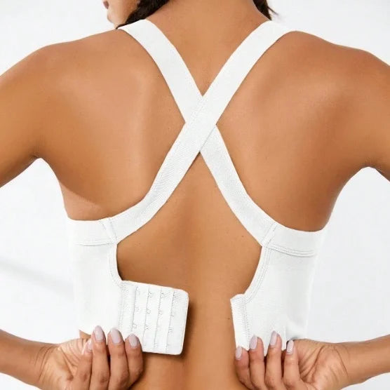 Cross-Back Adjustable Seamless Sports Bra Set – Breathable & Pad-Free