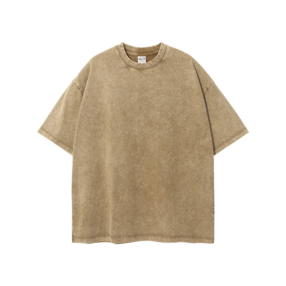 Men's Washed Cotton T-Shirt, Loose Fit 275gsm