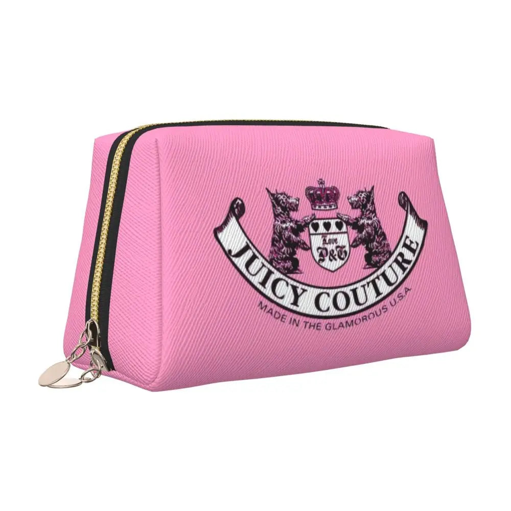 J-Juicy-C-Couture Makeup Bag Zipper Pouch Travel Cosmetic Bags Large Leather Portable Cosmetic Bag for Women