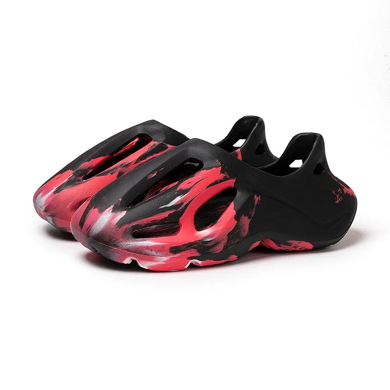 Irregular colors Unisex Beach Sandals EVA Hollow Garden Shoes Tie-dyed Designer Hole Slippers Sneakers  Slip On Foam Runner