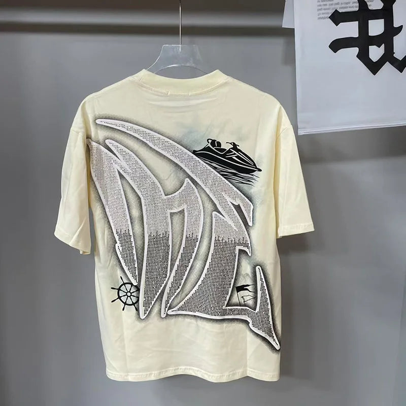 MIXED EMOTION Oversized Cotton Rhinestone T-Shirt