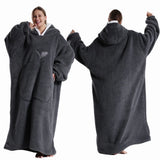 Extra Long Hooded Wearable Blanket