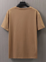 Men's Cotton T-Shirt with Minimalist Smile Print