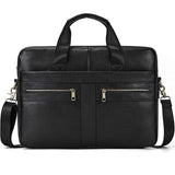 Genuine Leather Briefcase Bag for 15.6 inch laptop computer bag cowskin handbag for men male leather crossbody shoulder bag