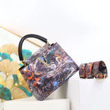 Ins Famous Fashion Classic Printed PU Leather Women's Handbags – Luxury Elegant Shoulder Crossbody Top Handle Bag