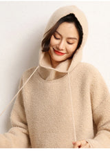 Women's Pure Cashmere Knit Beanie & Scarf Hat