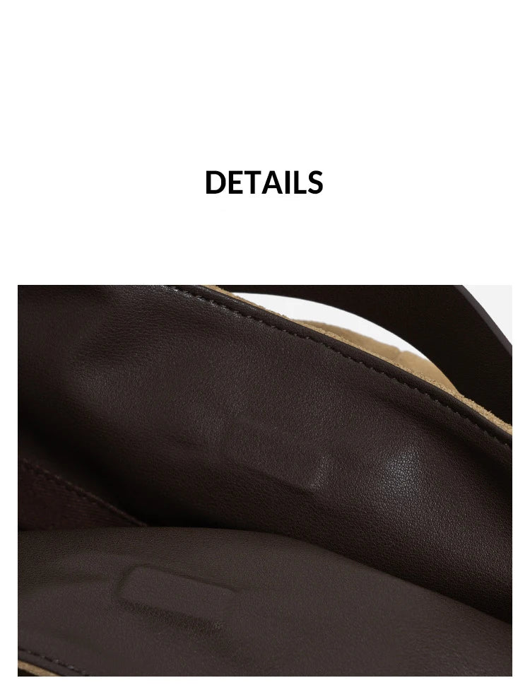 2025 Fall Winter New Suede Leather Tote Bag Unique Vintage Large Capacity Shoulder Crossbody Handheld Bag Durable Women Handbag