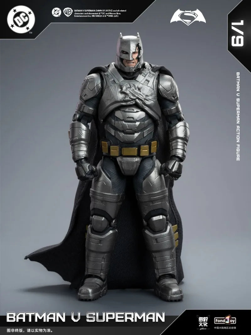 In Stock Fondjoy Batman VS Superman 1:9 Scale Action Figure Set DC Comics Movie Authentic Interchangeable Heads Boys Gifts Model