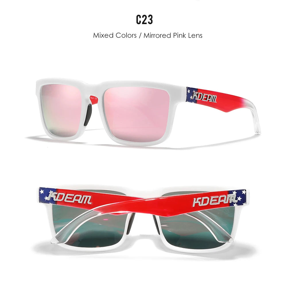 KDEAM Men's Polarized Sunglasses Square Casual Outdoors Sun Glasses Women Unisex Sunglass For Couple With New Package