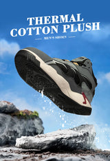Baasploa Winter Men Shoes Fashion Plush Warm Waterproof Leather Sports Shoes Male Casual Outdoor Non-Slip Lace up Walking Shoes