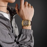 Men's Sport Chronograph – Waterproof Silicone Strap Tonneau Watch
