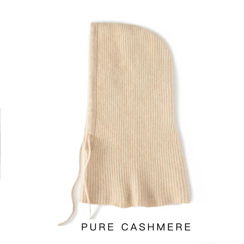 Women's Pure Cashmere Knit Beanie & Scarf Hat
