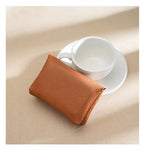 Custom Letters Fashion Women Short Wallet Genuine Leather Double Wallet Small Coin Purse Mini Credit Card Holder Key Storage Bag