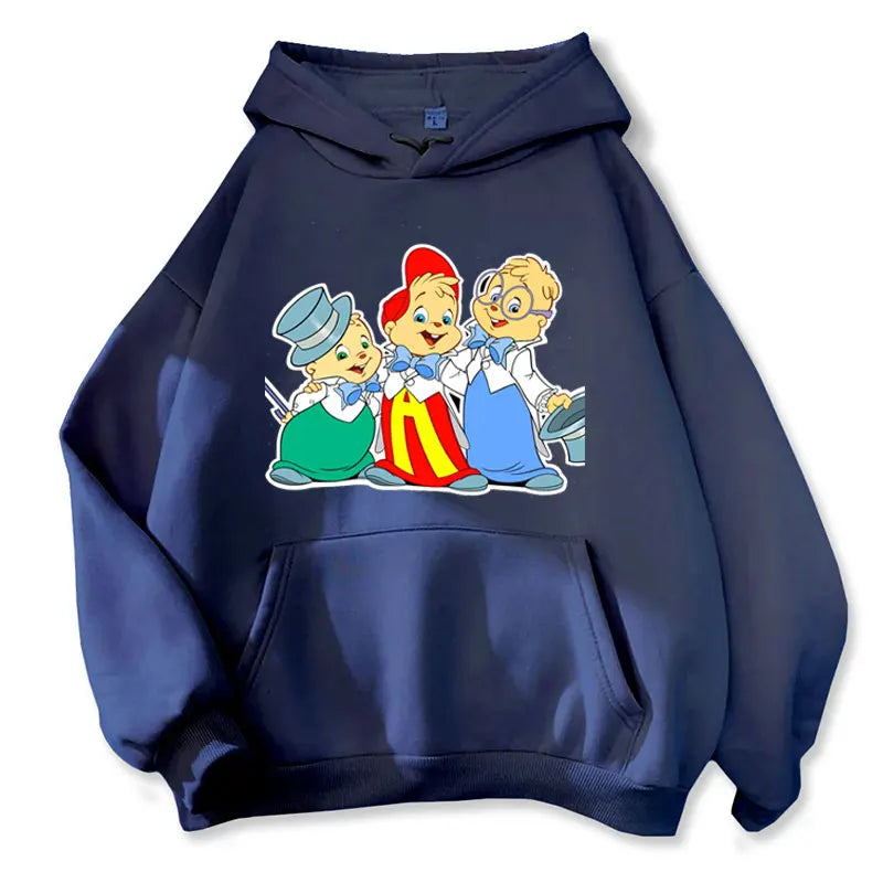 2026 Fashion Neutral Casual Sports Men's and Women's Hoodies Alvin Chipmunk Halloween Men's and Women's Hoodies Trendy Clothing