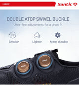 Santic Road Cycling Shoes Carbon Fiber Road Lock Shoes 14 Hardness Competition Ultra Light Cycling Shoes Suitable