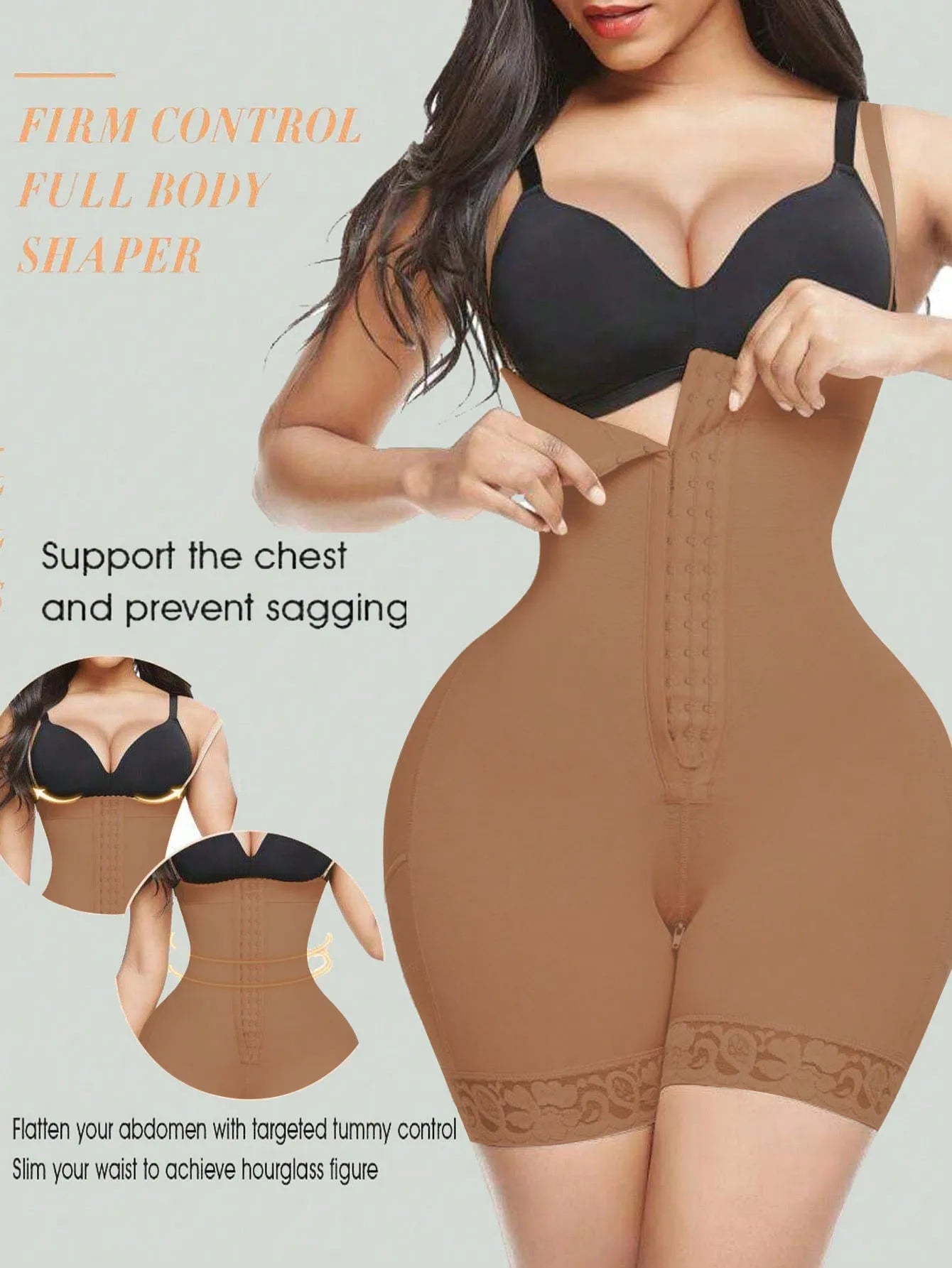 FeelinGirl Women’s Tummy Control Faja – Post-Surgery Compression Body Shaper
