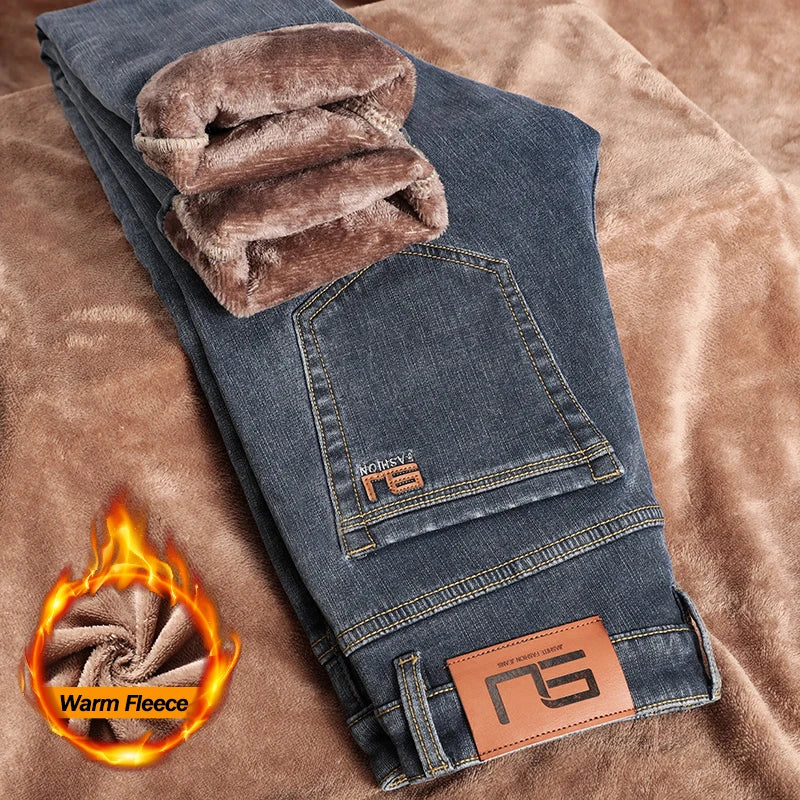 Men's Fleece-Lined Stretch Jeans