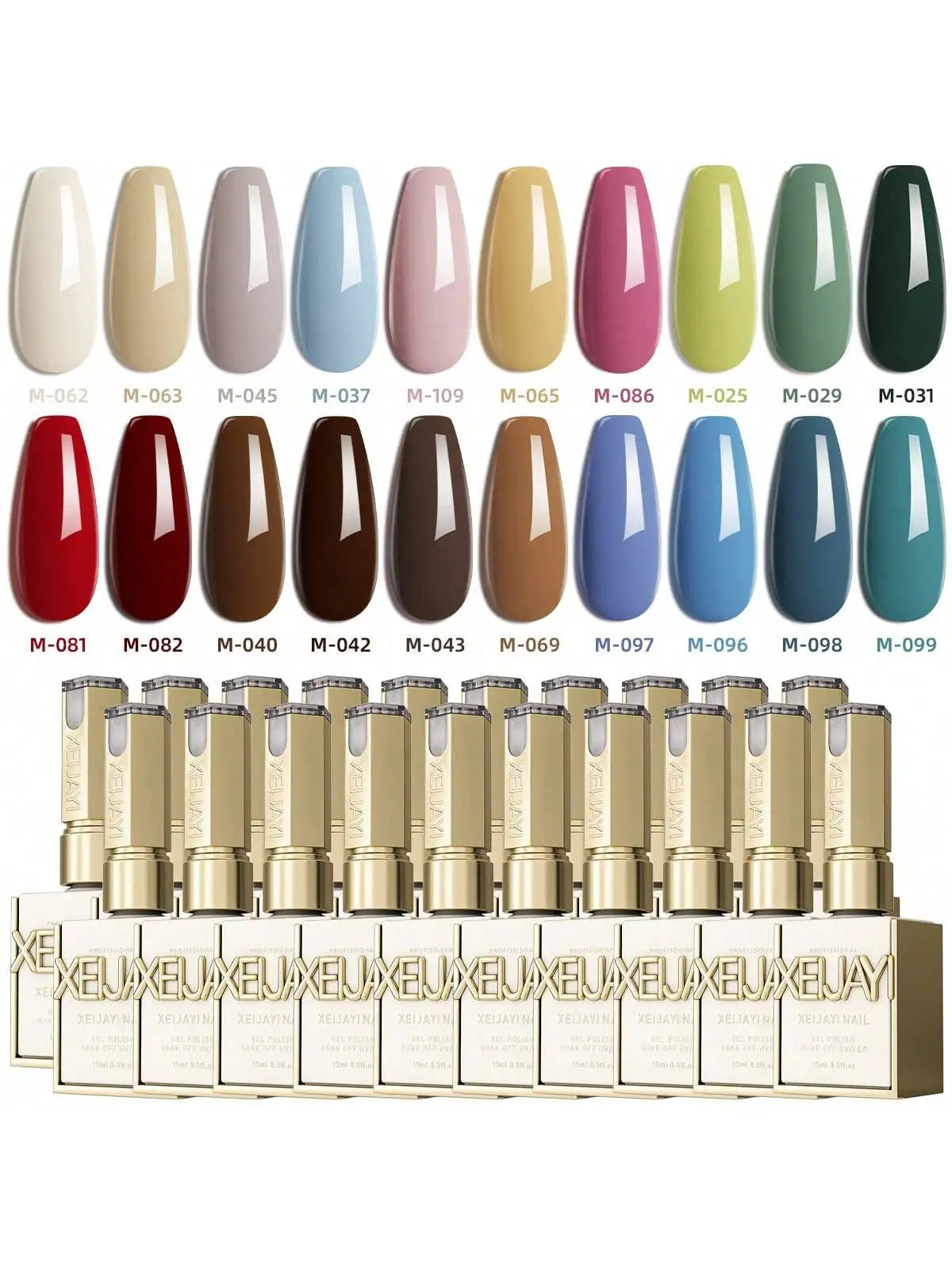 20-Piece Gel Nail Polish Set – Multi-Color Elegance
