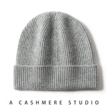 MERRILAMB Men's Pure Cashmere Ribbed Beanie | Soft & Warm