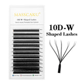 MASSCAKU 10cases/lot Lashes 8D W Shape Volume 12Rows Eyelash Extensions Volume Premade Fans Eyelash Super Soft Full Dense Lashes