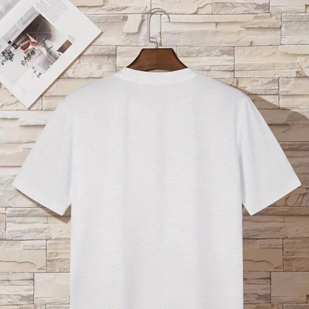 Men's Oversized Cotton Vintage Letter Print T-Shirt