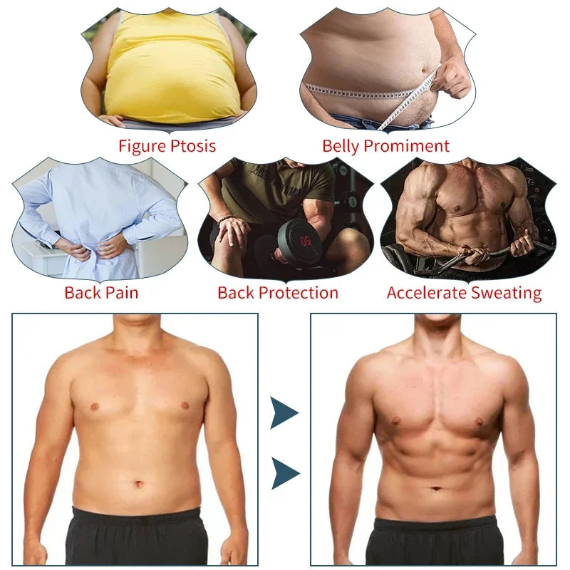 Mens Abdomen Reducer Sauna Body Shaper Fitness Sweat Trimmer Belt Waist Trainer Belly Slimming Shapewear Waist Trainer Corset We