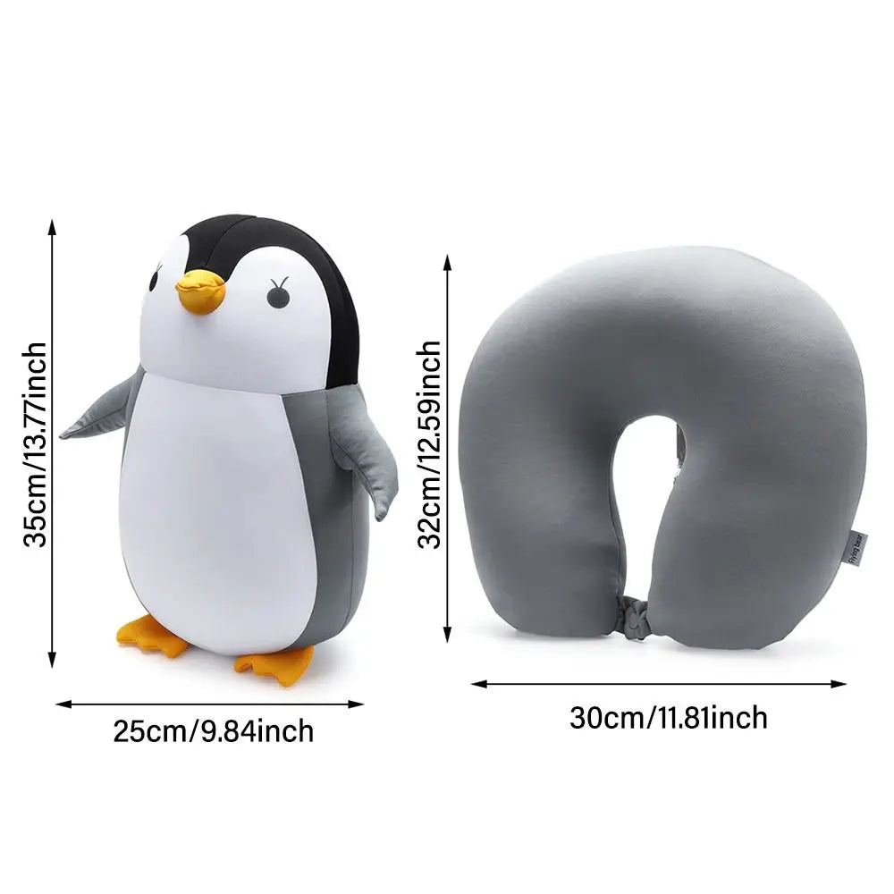 2-in-1 Cartoon Animal Travel Neck Pillow | U-Shape