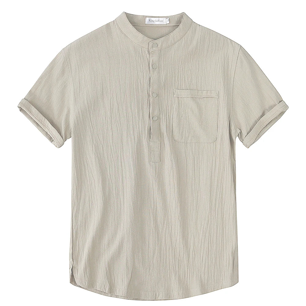 Men's Cotton Linen Short Sleeve T-Shirt
