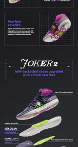 361 Degrees Joker 2 Men Basketball Shoes High-top New Jokic Shock-Absorbing Anti-slip Actual Support Male Sneakers 672611104