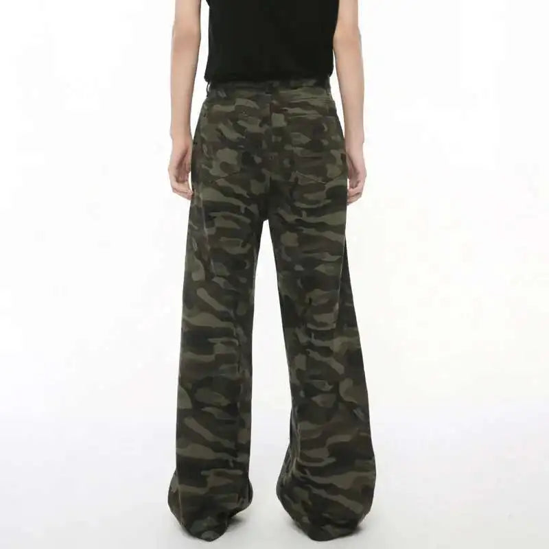 Vintage Camouflage Wide-Leg Men's Jeans