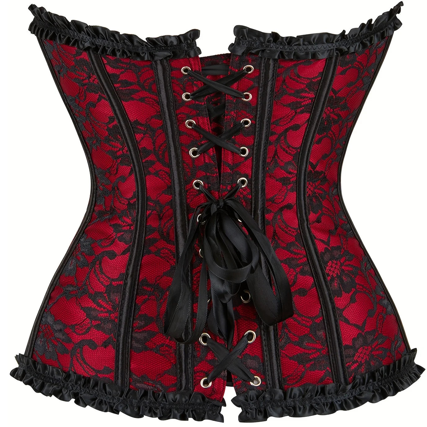 Gothic Overbust Corset Top - Slimming Waist Cincher