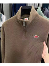 Men's Geometric High-Neck Zip Knit Top