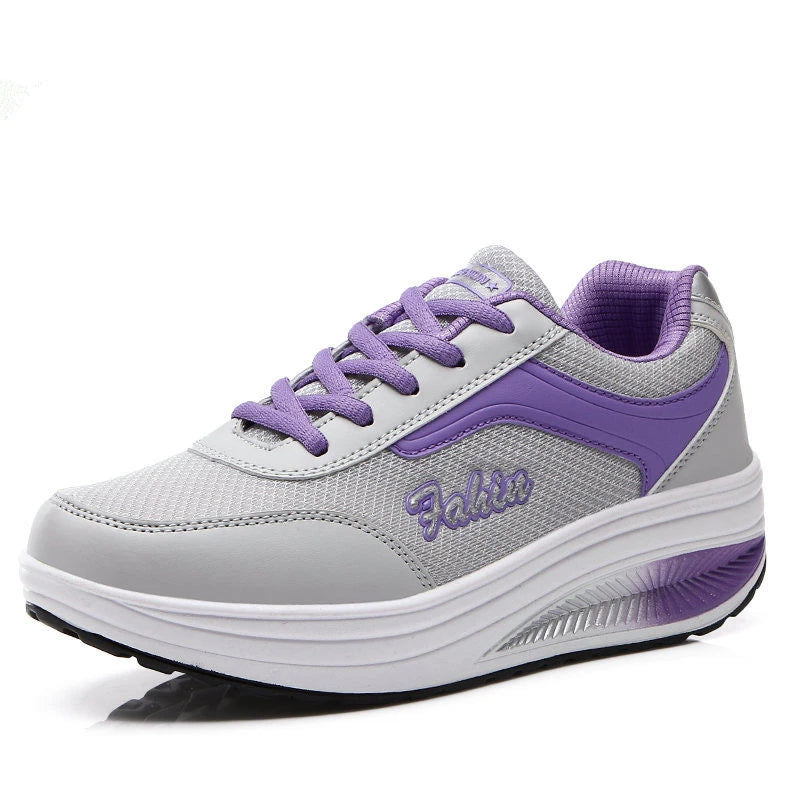 Breathable Air Mesh Walking Shoes – Lightweight Platform Sneakers