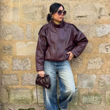MUJER Faux Leather Jackets for Women Oversize Women's Bomber Jacket Fashion Winter Womens Coats Outerwears Demi-season Jackets