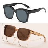 Polarized Clip-On Sunglasses for Glasses Wearers, Fashion Square Over Glasses Myopia Sunglasses, UV400 Protection for Driving, Fishing & Outdoor Use