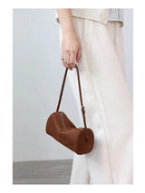 Full Grain Leather Soft Balck Small Size Crossbody Bags For Women Luxury Adjustable Shoulder Strap Underarm Bag Portable Handbag