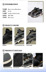 Baasploa Winter Men Shoes Fashion Plush Warm Waterproof Leather Sports Shoes Male Casual Outdoor Non-Slip Lace up Walking Shoes