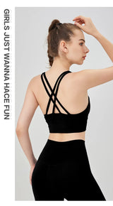 Women's Cross-Back Yoga Sports Bra