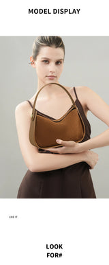 2025 New Suede Leather Crossbody Bag Unique Design Shoulder Pack Women Work Commuting Handbag Urban Beauty Box Tote Messenger