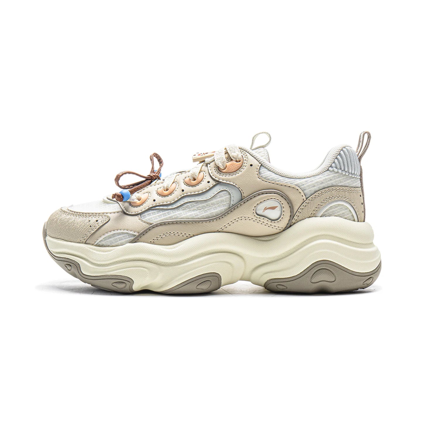 Li-Ning Women's MIA Lifestyle Shoes Wearable Reflective Retro Thick Heel Sports Shoes LiNing Classic Casual Sneakers AGCV276