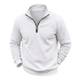 Mens Zip Up Streetwear Mock Neck Jumper Winter Warm Fleece Knit Top Long Sleeve Pullover Outdoor Work Jacket Coats Sweatshirts