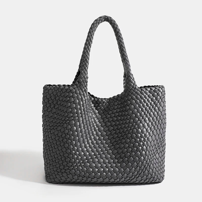 Designer Knitting Fashion Ladies Handbags And PU leather Large-capacity Women's single-shoulder bag Beach Travel Bags