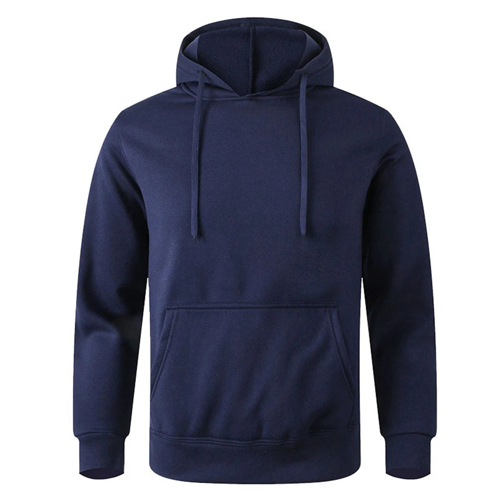 Men's and Women's Warm Sweatshirt Casual Solid Color Streetwear Pullovers Sport Fitness Pocket Hoodies Multi Color